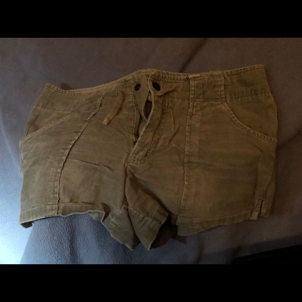 Grey/green corduroy shorts